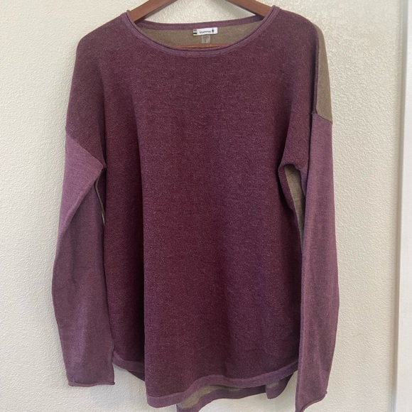 Smartwool Shadow Pine Colorblock Sweater Argyle Purple Heather Sz Large - Picture 2 of 9